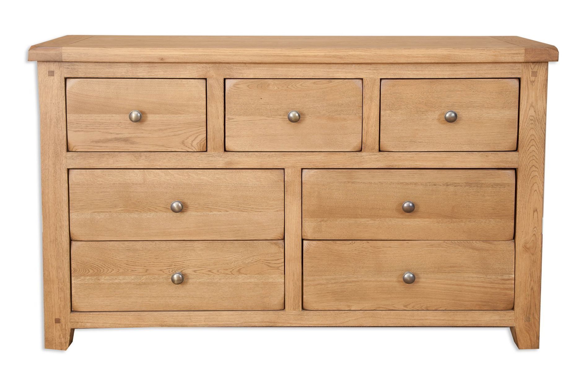 Country Oak 7 Drawer Wide Chest