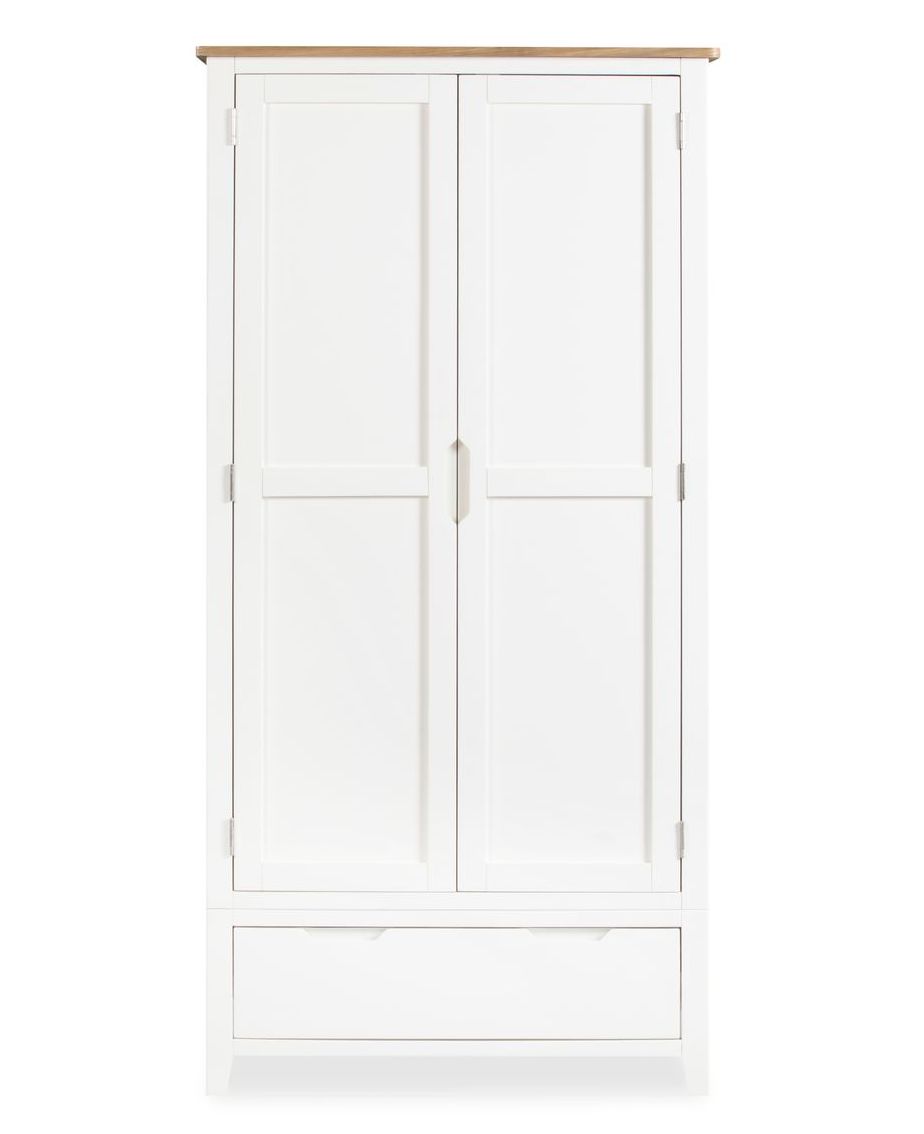 Dorset White 2 Door 2 Drawer Double Wardrobe