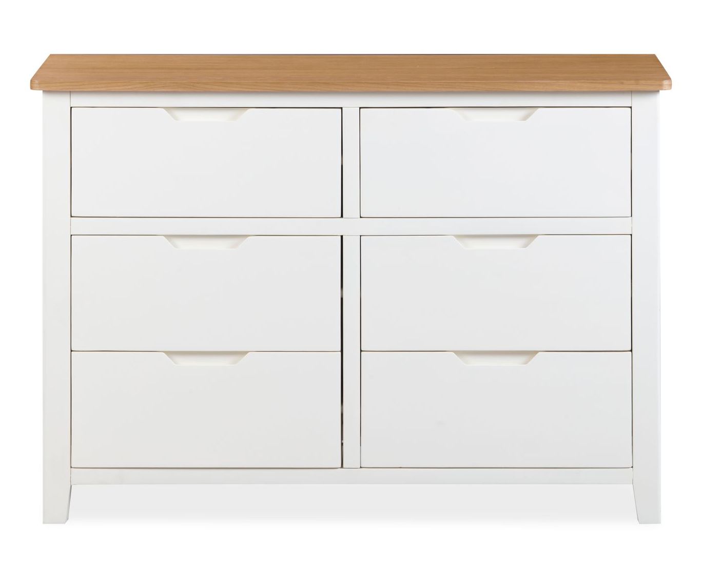 Dorset White 6 Drawer Wide Chest