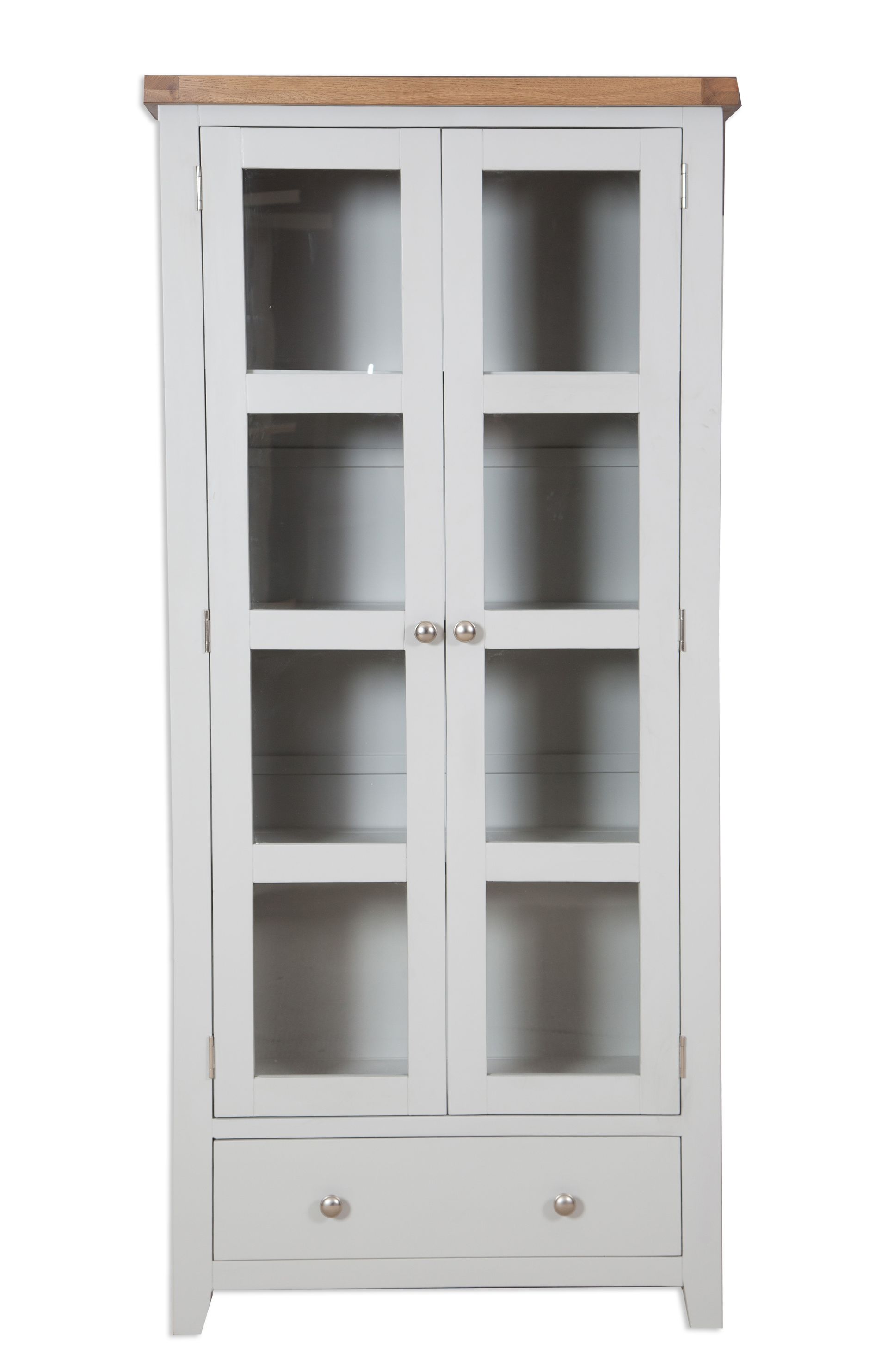 French Grey Glazed Display Cabinet