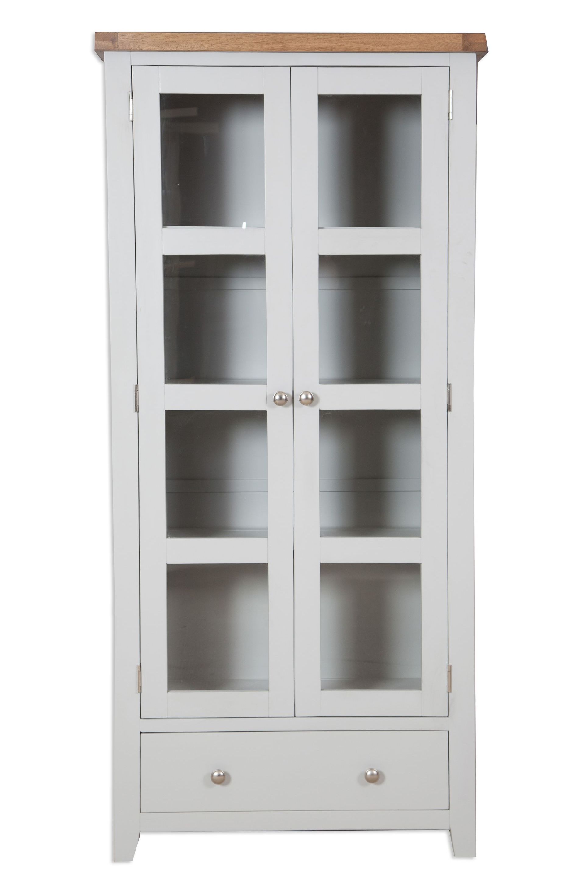 French Grey Glazed Display Cabinet