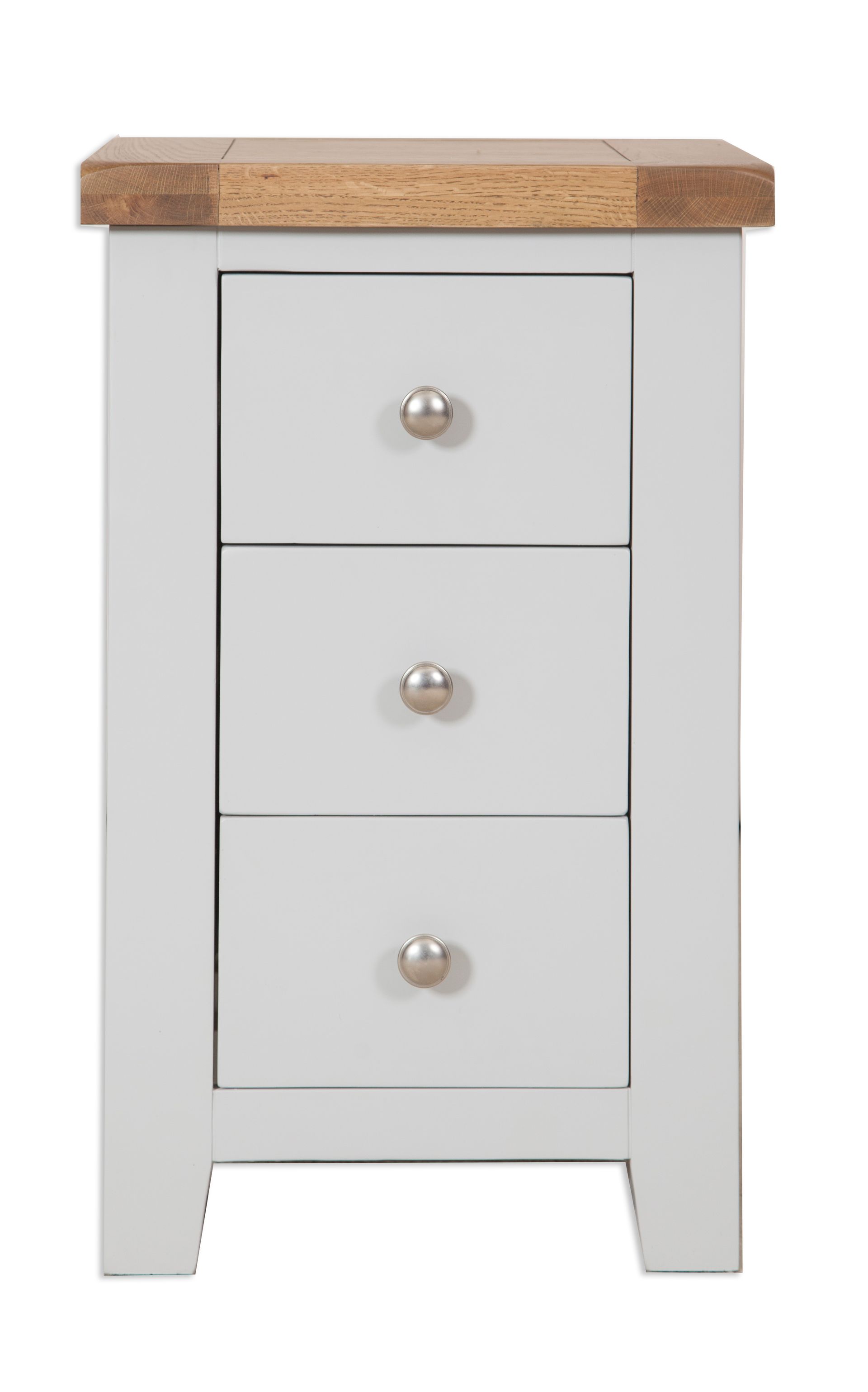 French Grey 3 Drawer Bedside Cabinet