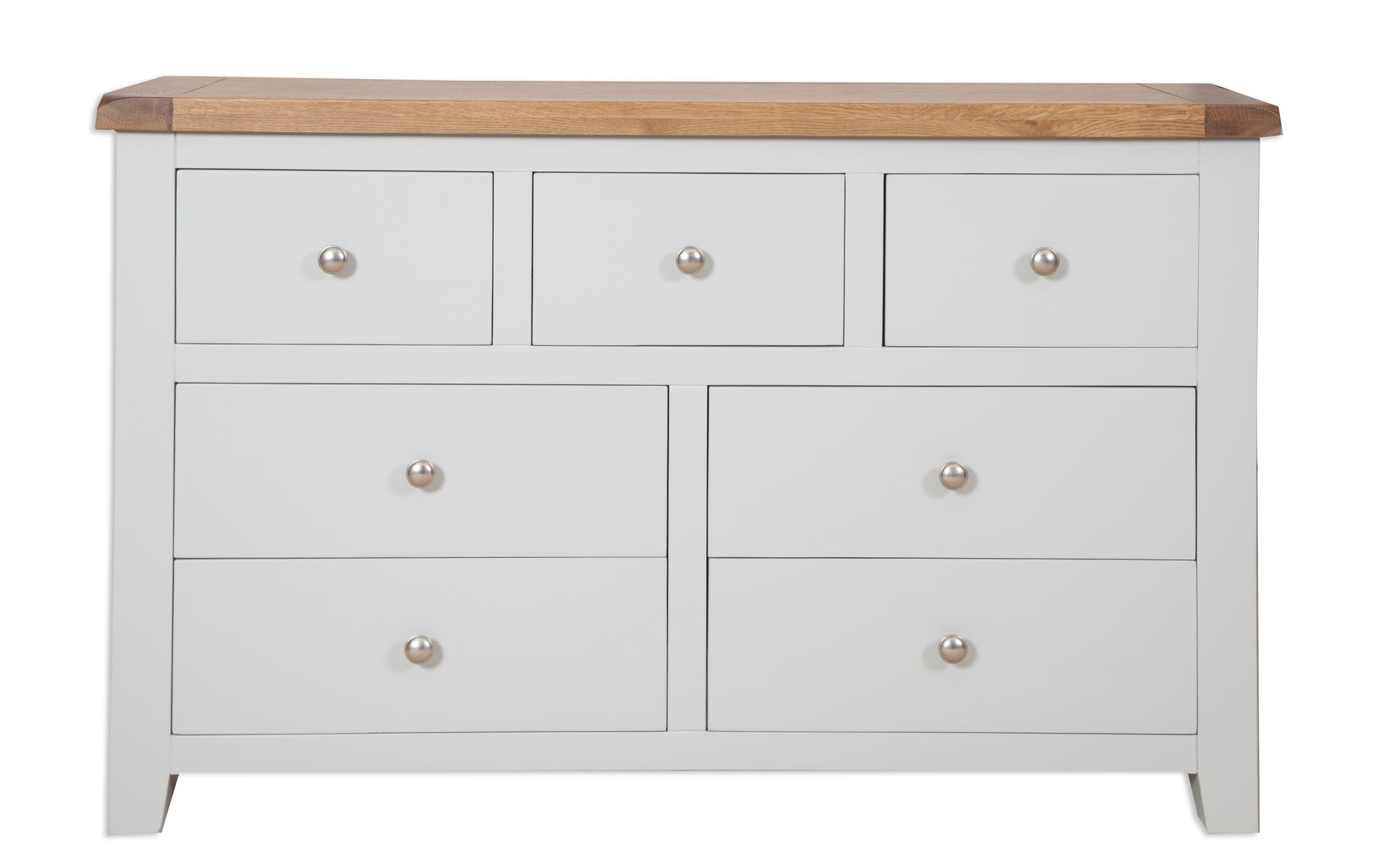 French Grey 7 Drawer Wide Chest