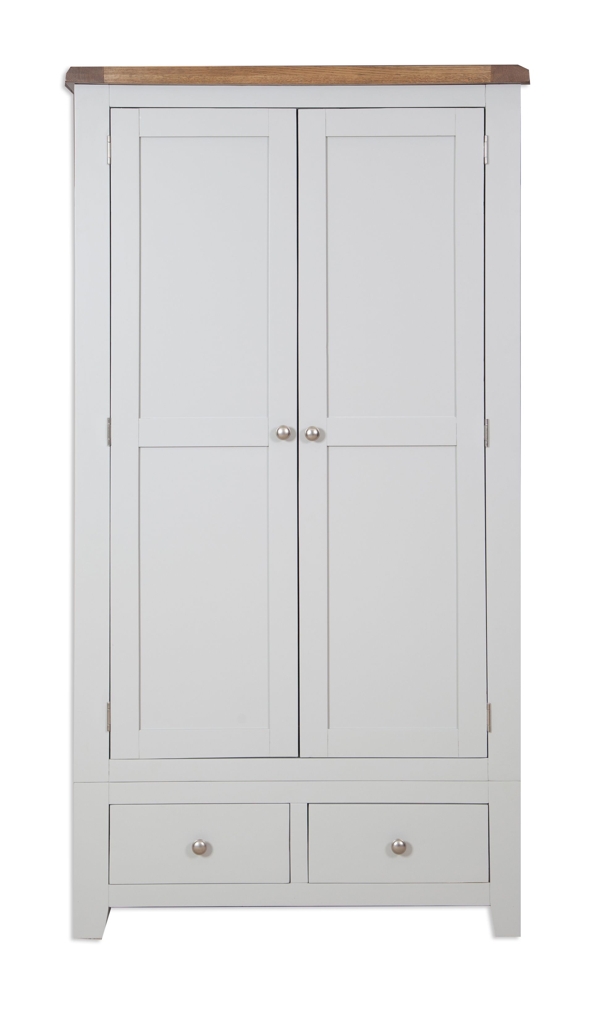 French Grey 2 Door 2 Drawer Double Wardrobe