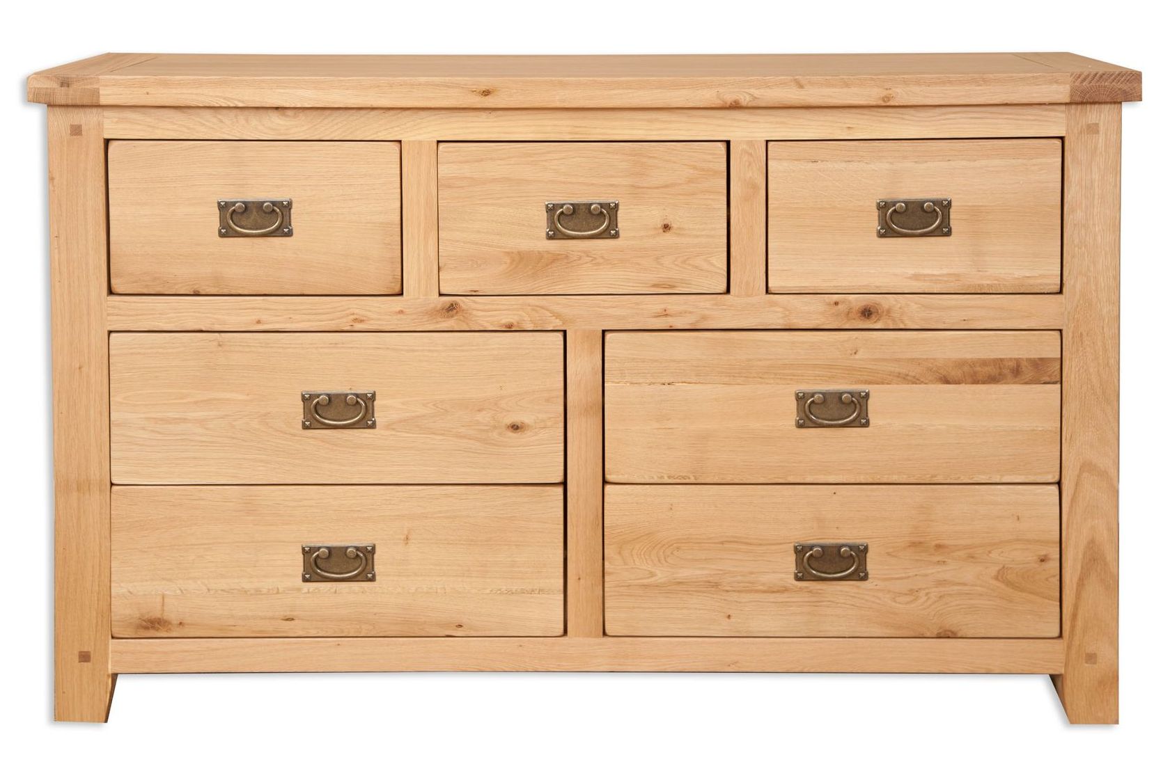 Natural Oak 7 Drawer Wide Chest
