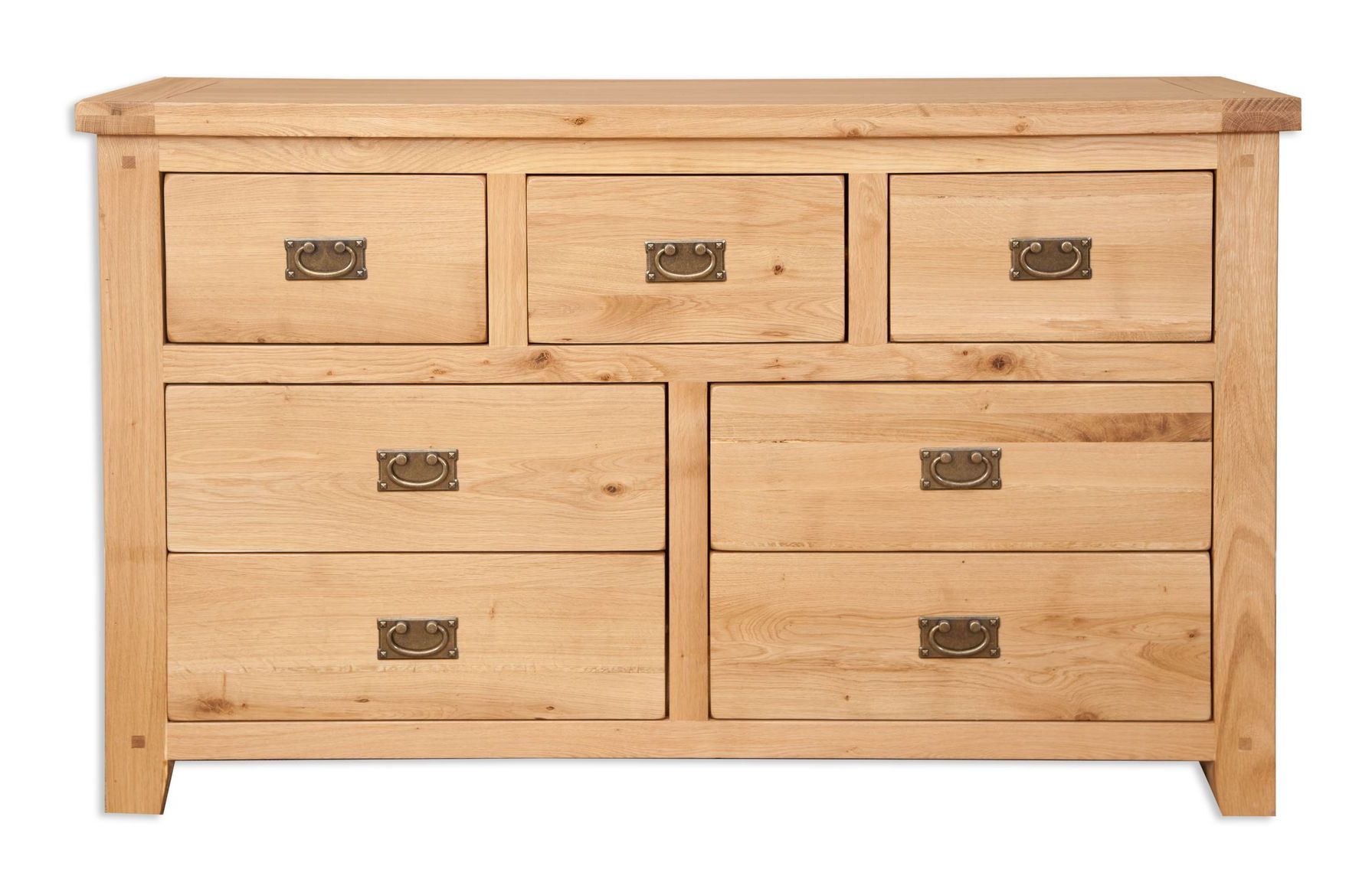 Natural Oak 7 Drawer Wide Chest