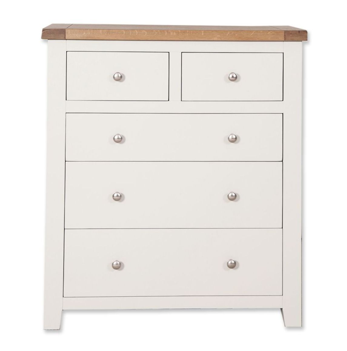 Malvern White 2 over 3 Chest of Drawers