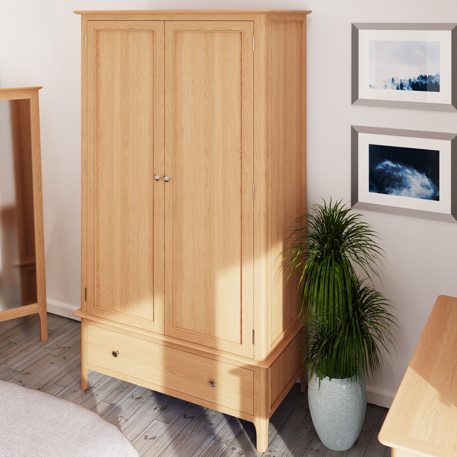 Sherwood Oak Large 2 Door Wardrobe