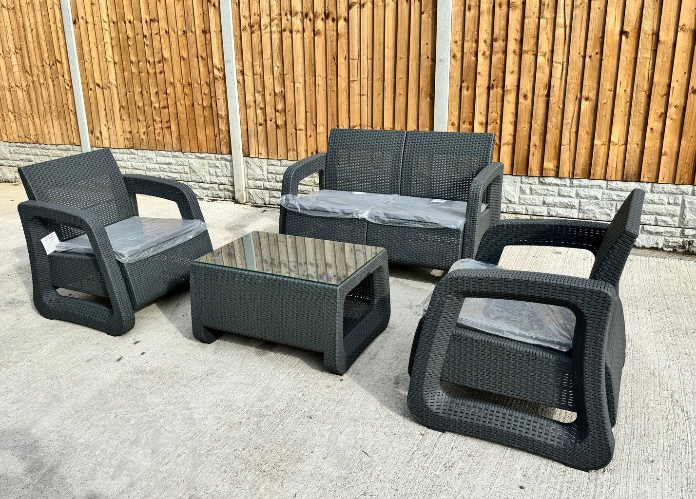 Lisbon 4 Piece Garden Set Grey
