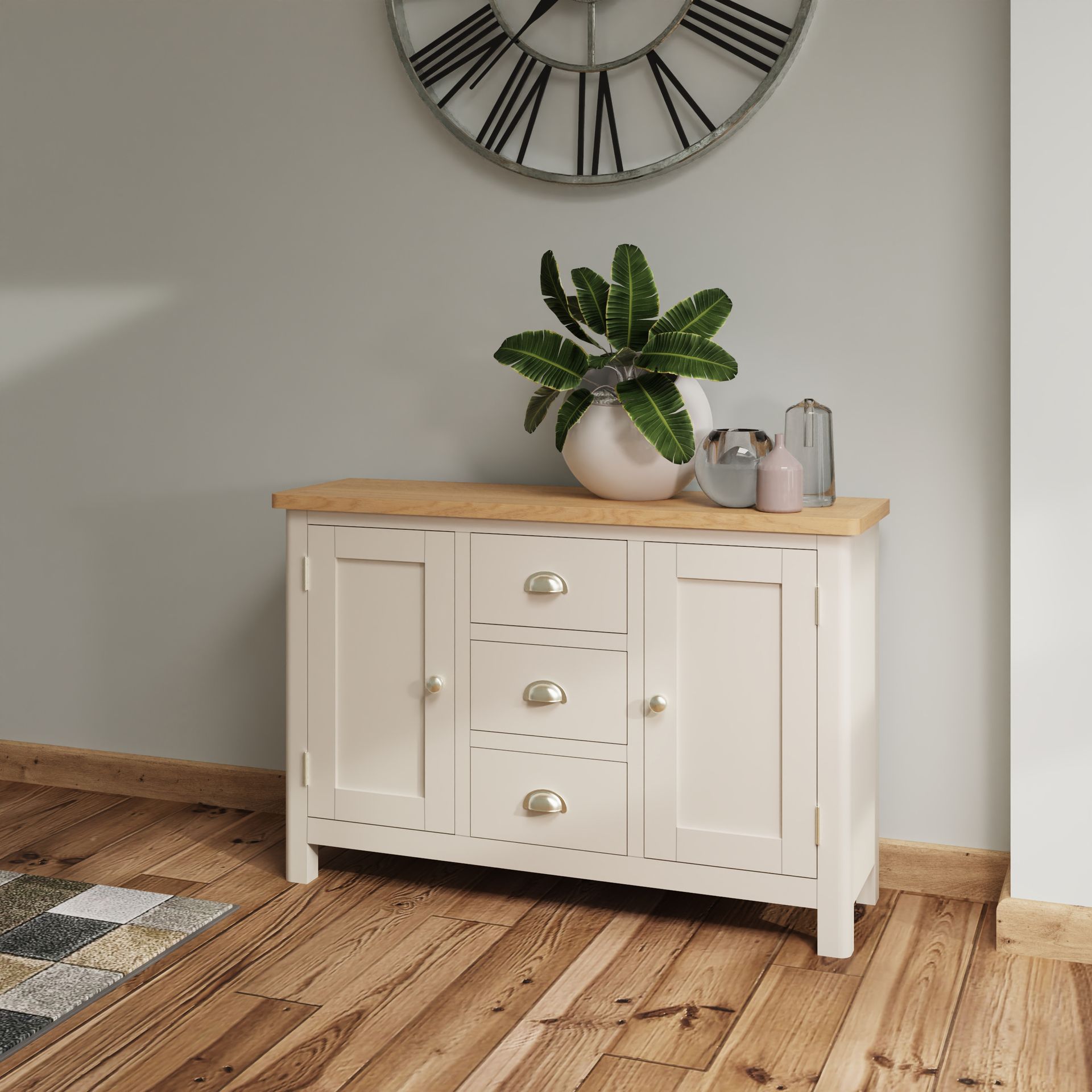 Warwick Oak Truffle Large Sideboard