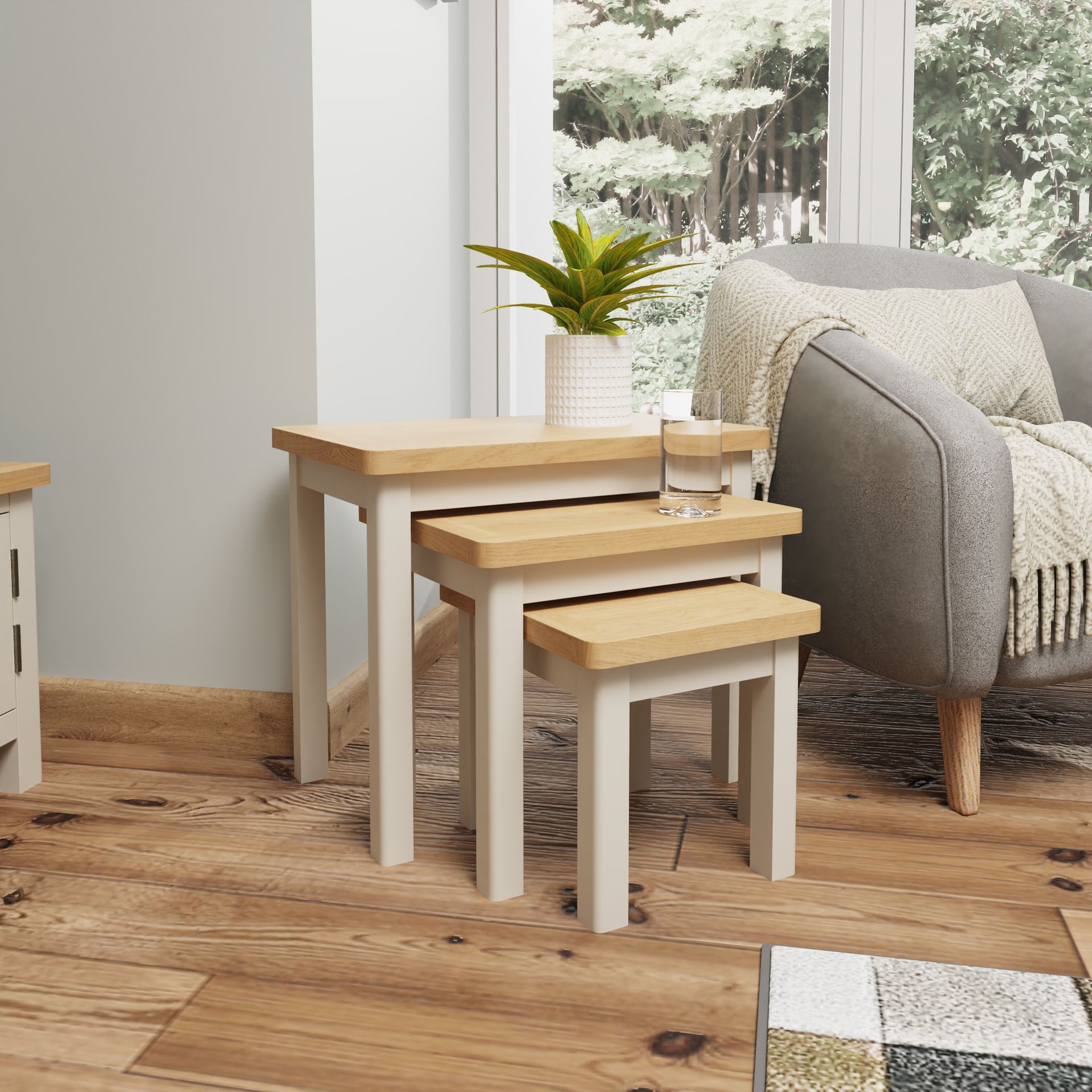Warwick Oak Truffle Nest of 3 Tables
