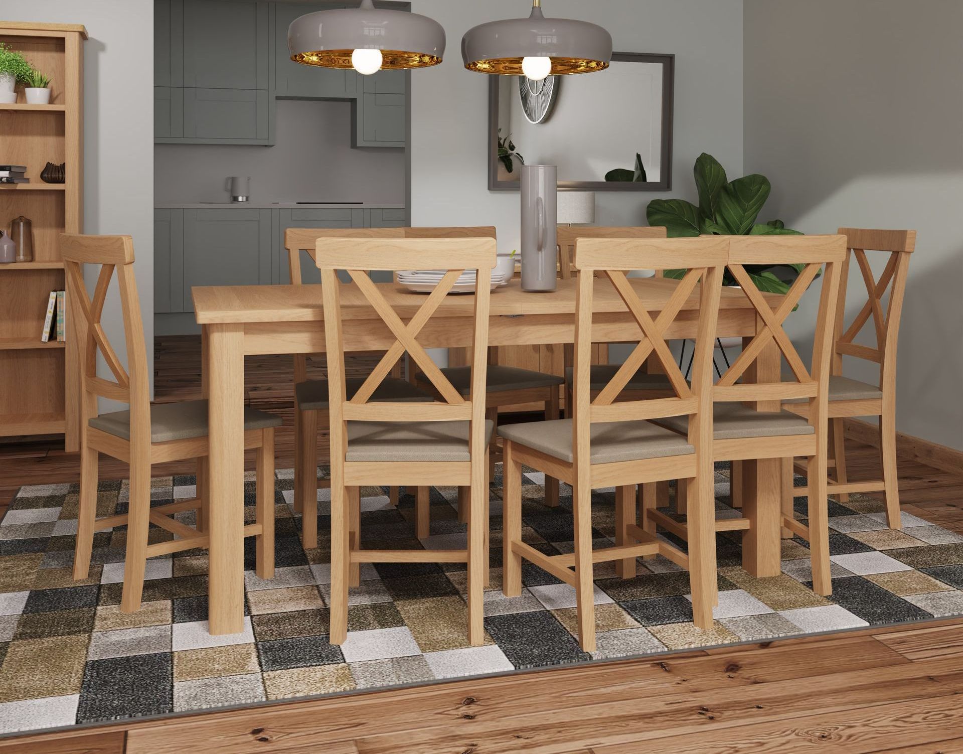 Warwick Oak 1.6m Extending Dining Table