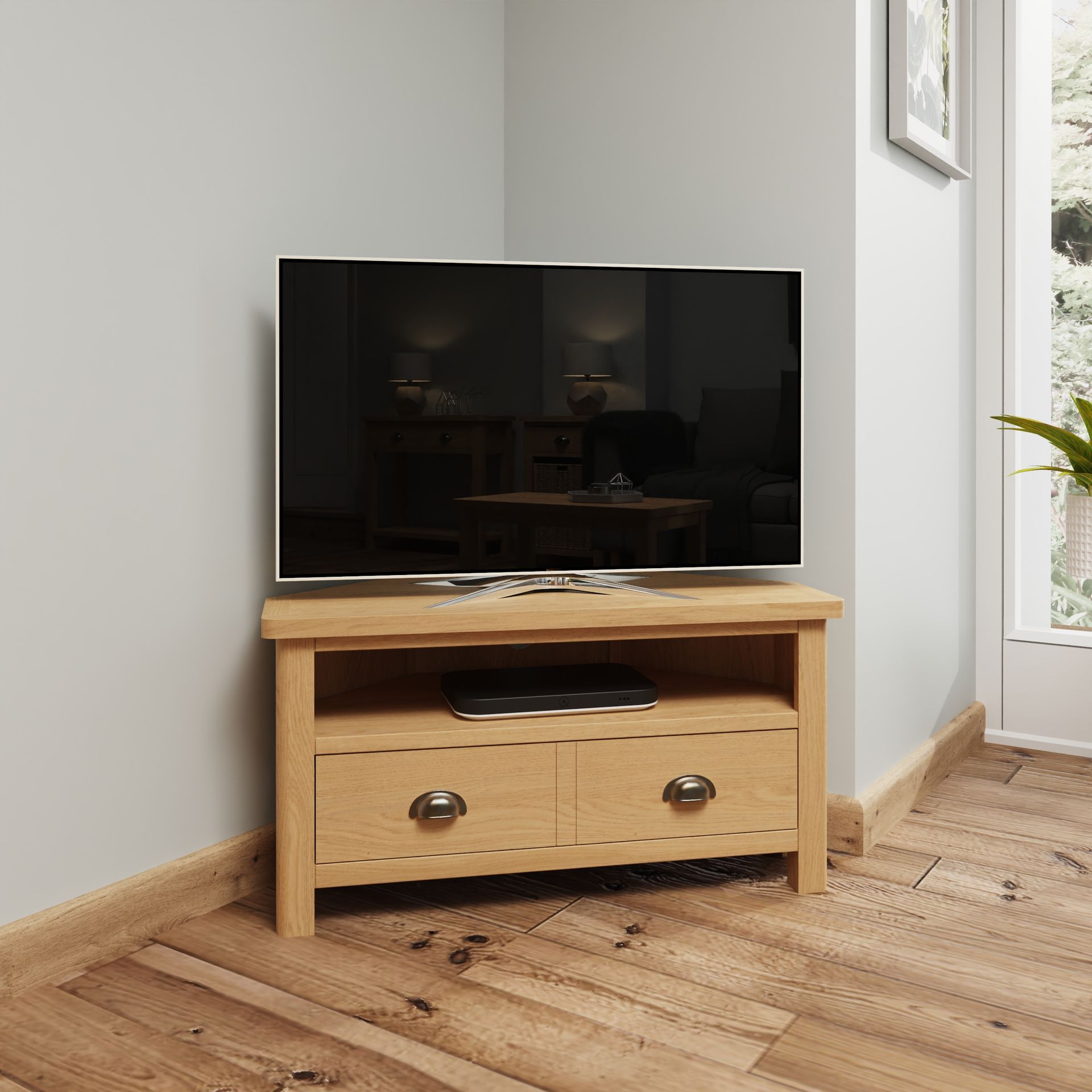 Warwick Oak Corner TV Unit
