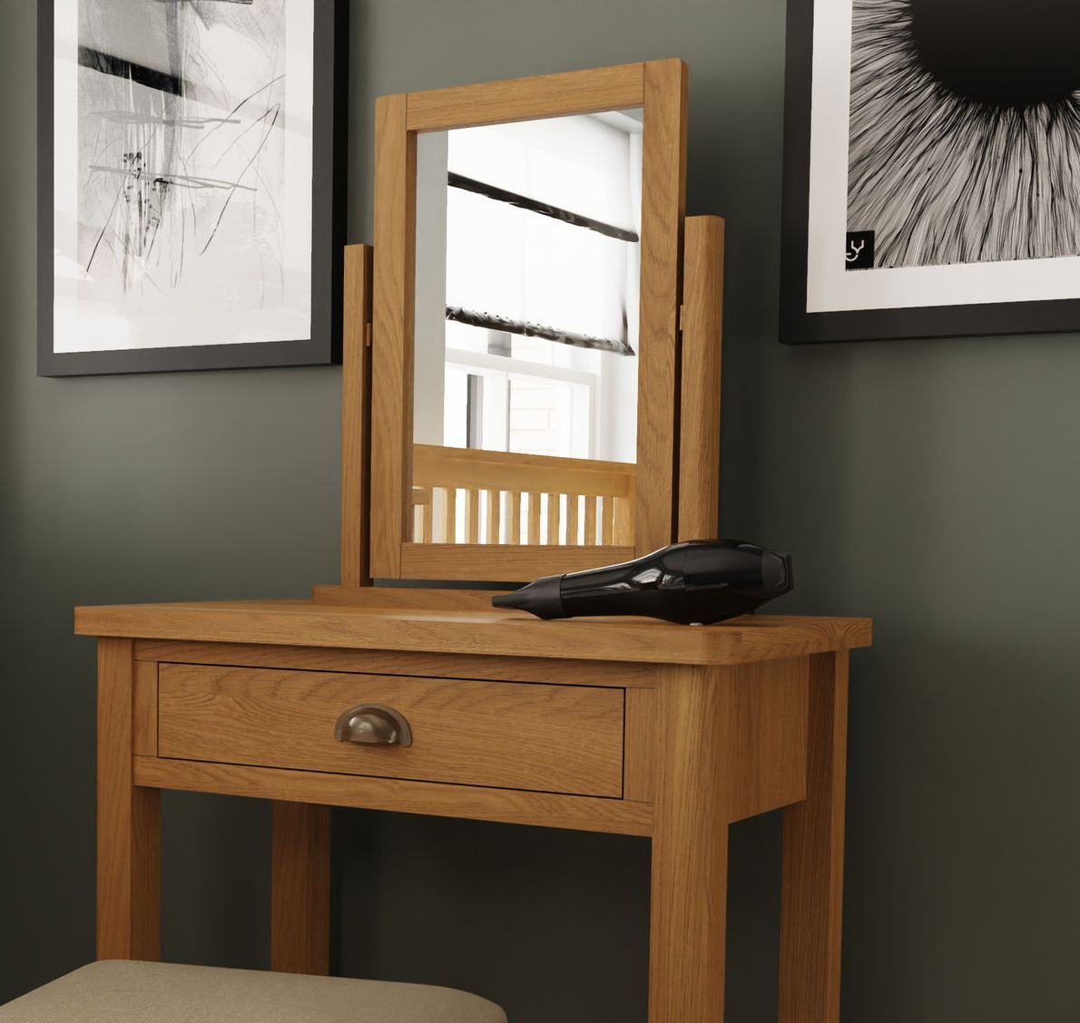 Warwick Oak Trinket Mirror
