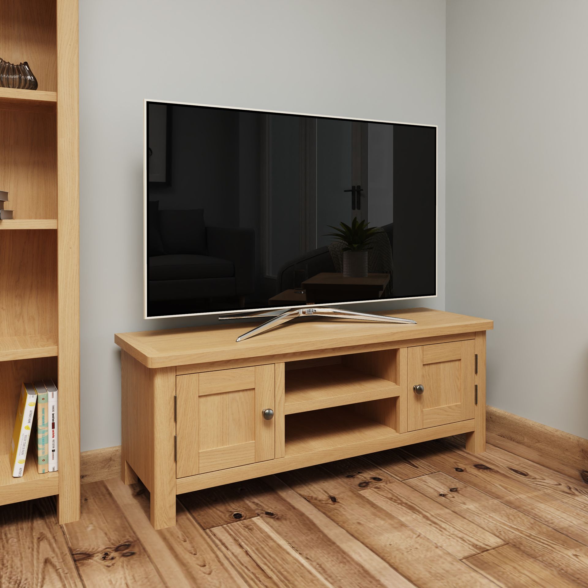 Warwick Oak Large TV Unit