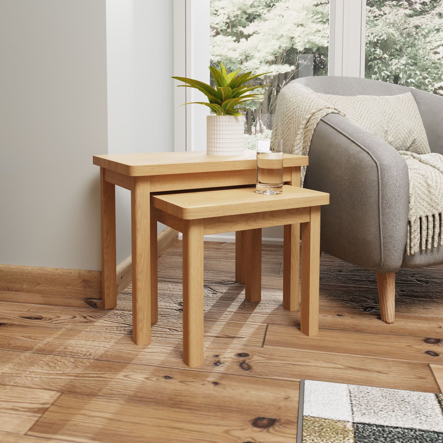 Warwick Oak Nest of 2 Tables
