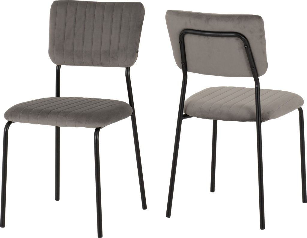 Sheldon Grey Velvet Fabric Chair
