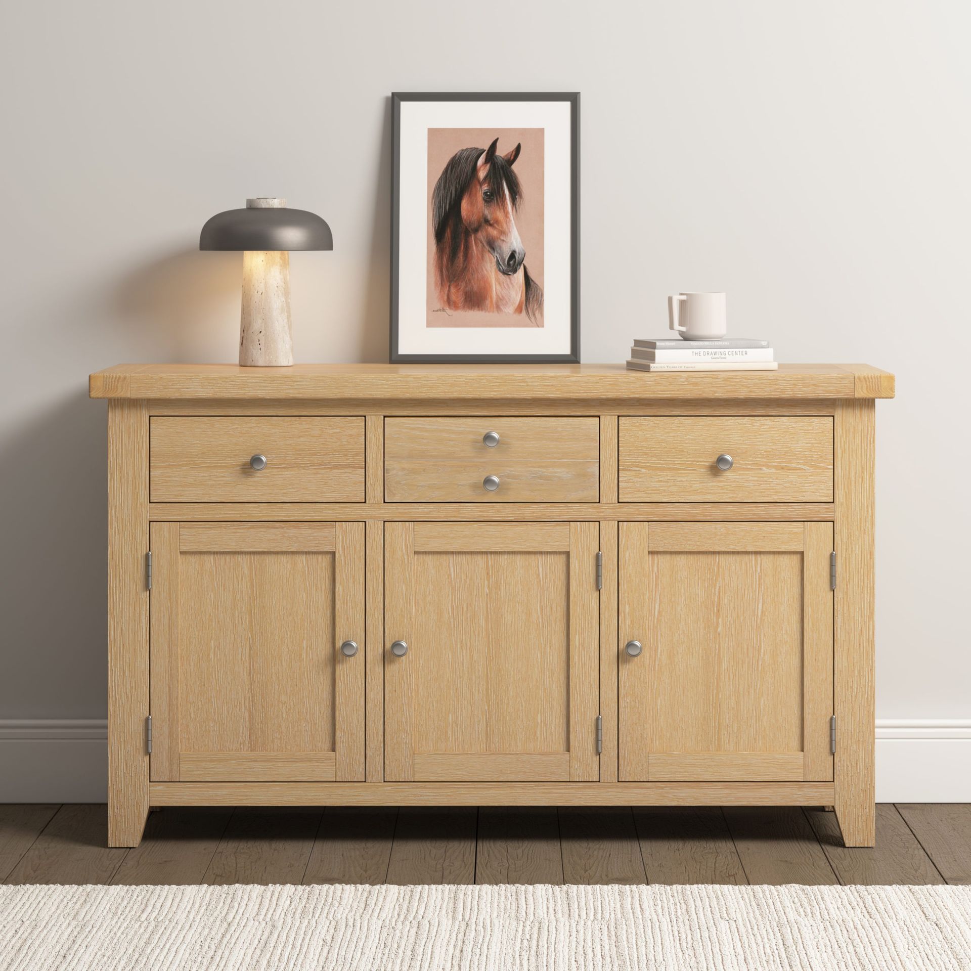 Windsor Oak 3 Door Sideboard