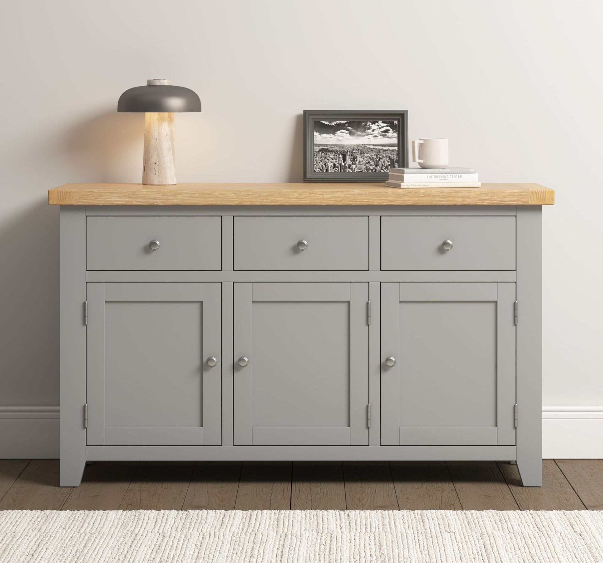 Windsor Grey 3 Door Sideboard