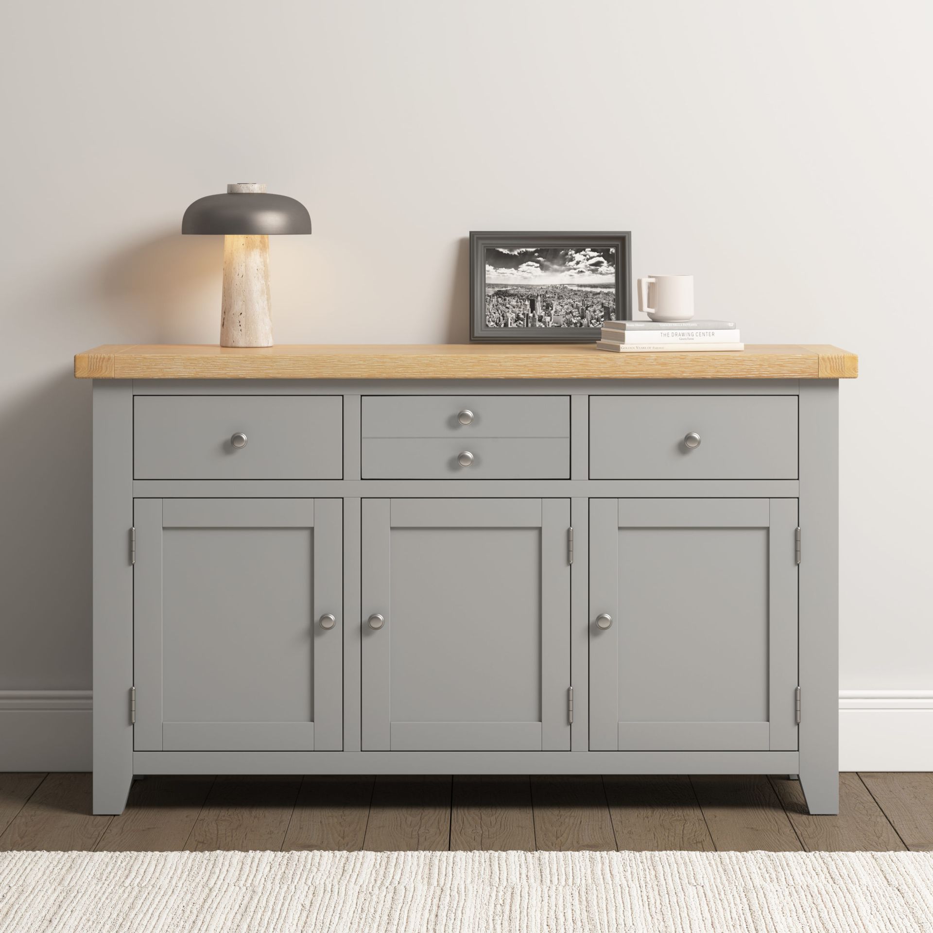 Windsor Grey 3 Door Sideboard