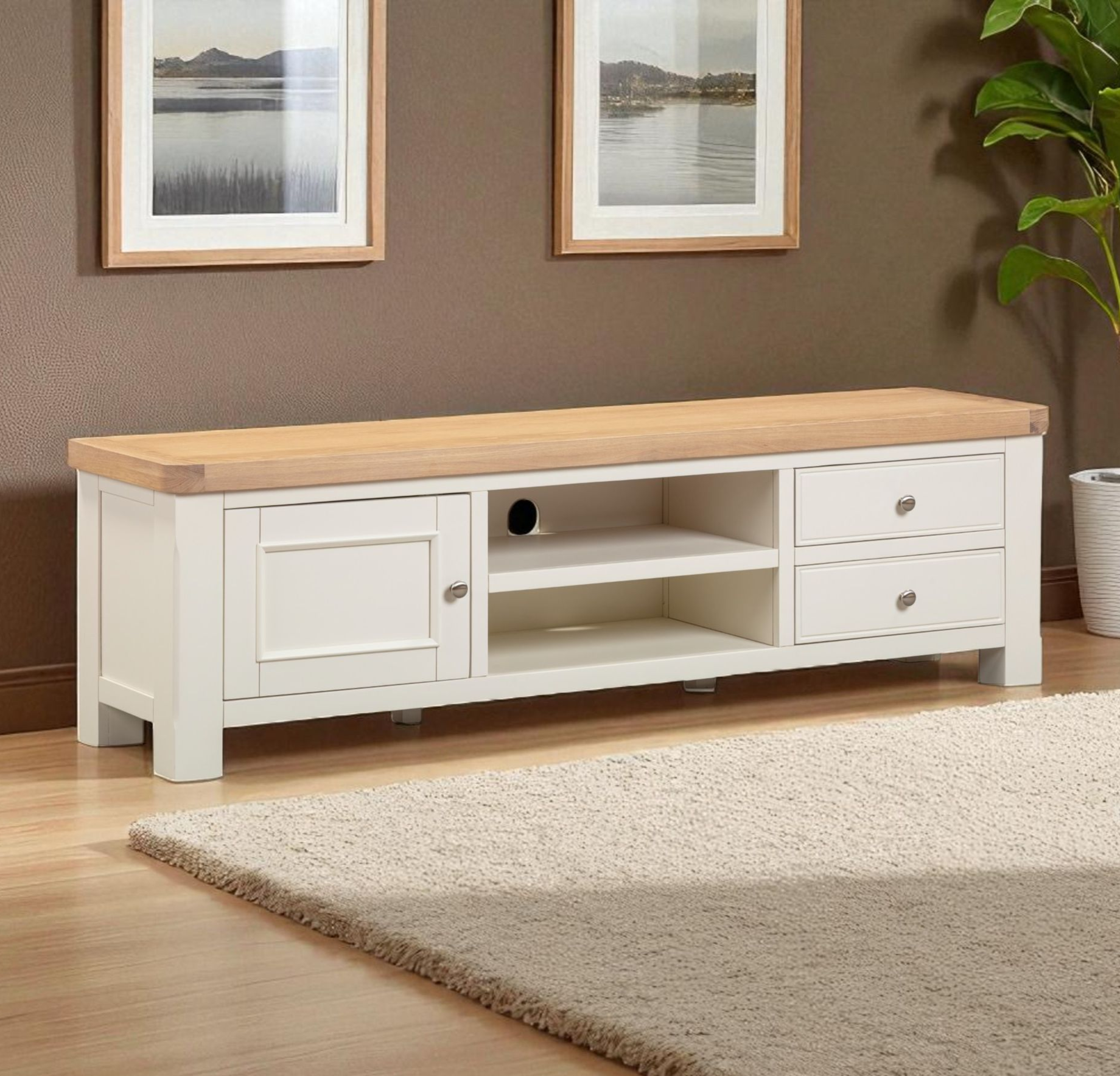 Cotswold White Large TV Unit