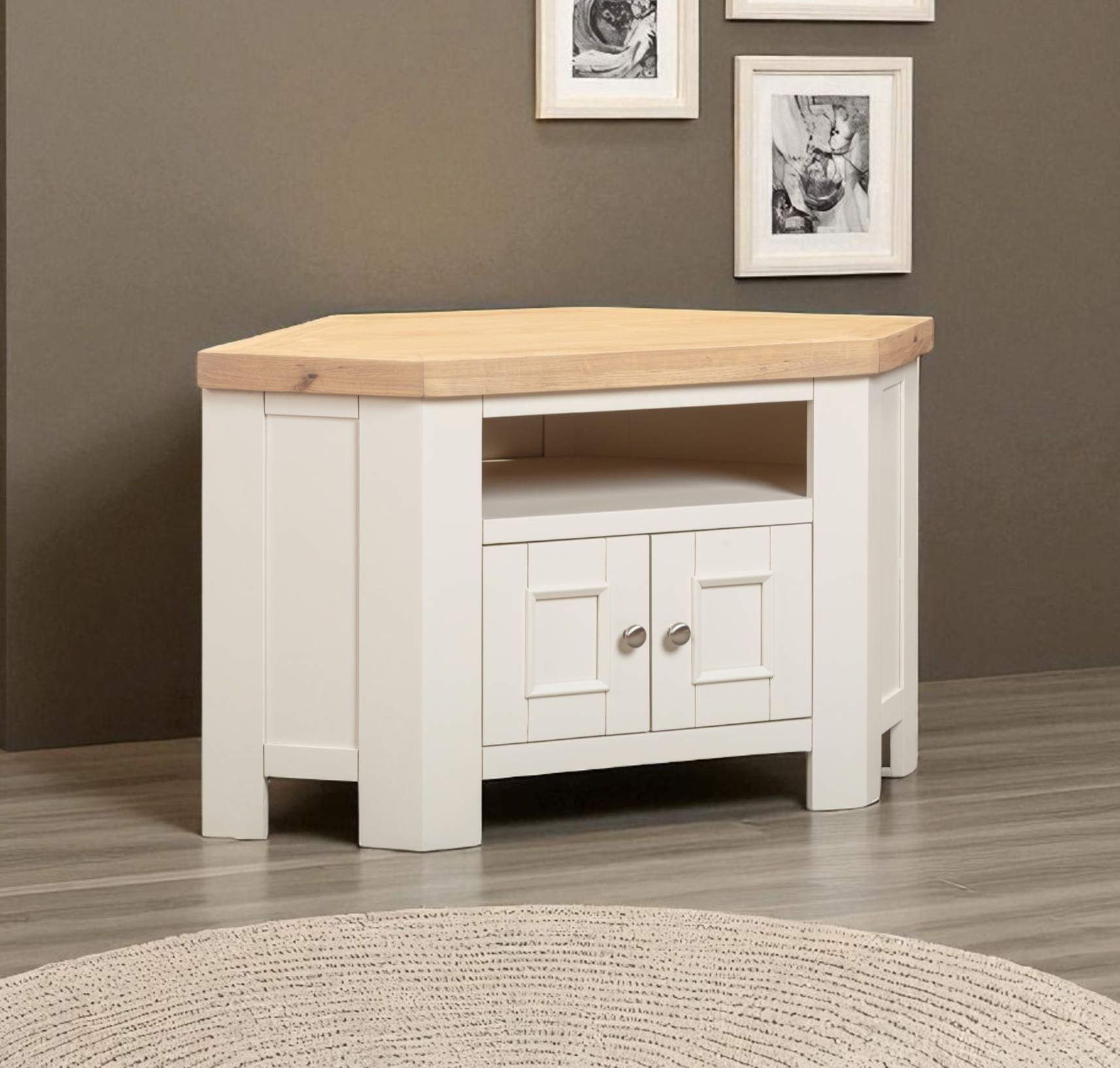 Cotswold White Corner TV Unit