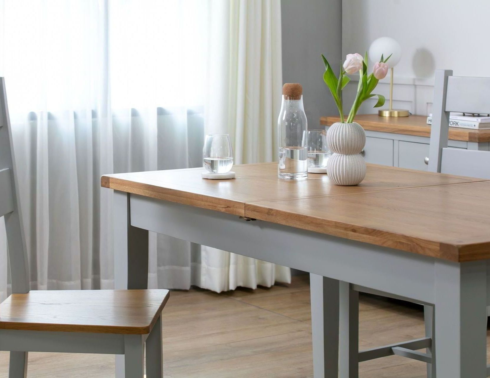 French Grey 1.2m Extending Dining Table