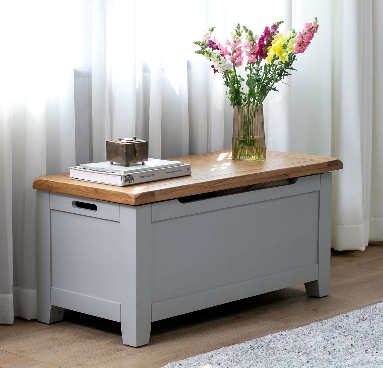 French Grey Blanket Box