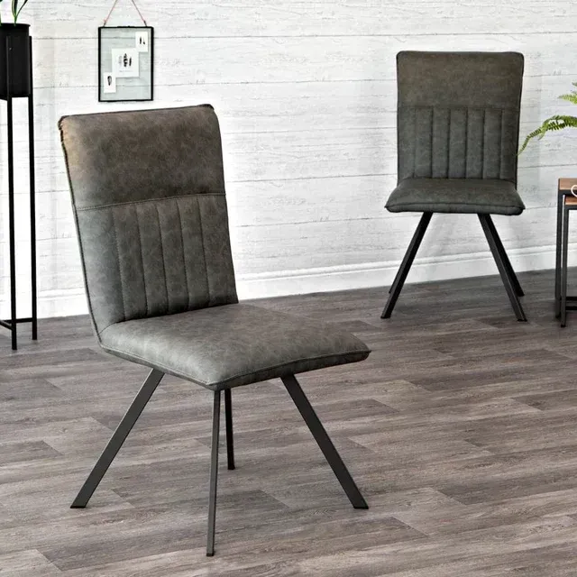 Industrial Panel Back Chair Grey