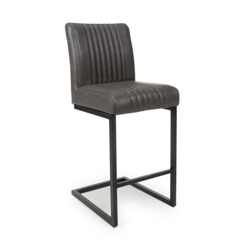 Archer Grey Leather Effect Bar Stool
