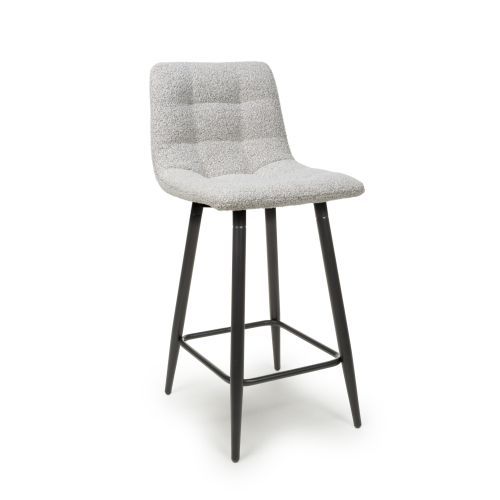 Lichfield Boucle Smoke Grey Bar Stool