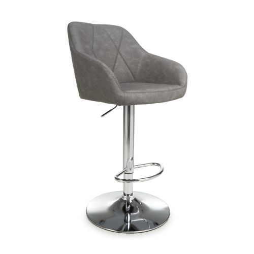 Serena Vintage PU Leather Dark Grey Swivel Bar Stool