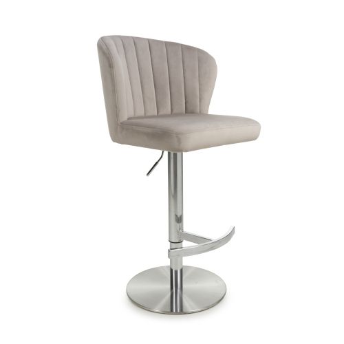 Sigma Brushed Velvet Mink Swivel Bar Stool