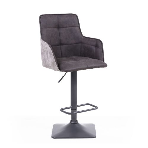 Rodeo Suede Effect Dark Grey Swivel Bar Stool