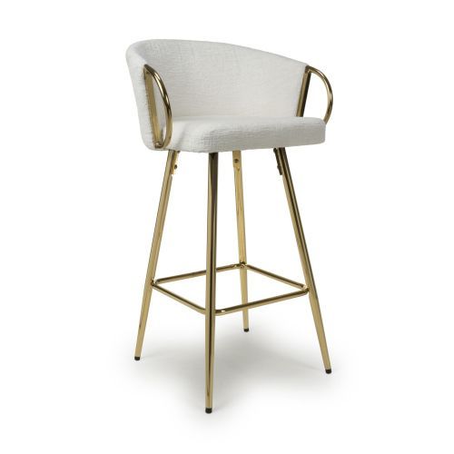 Volero Linen Effect Cream Bar Stool