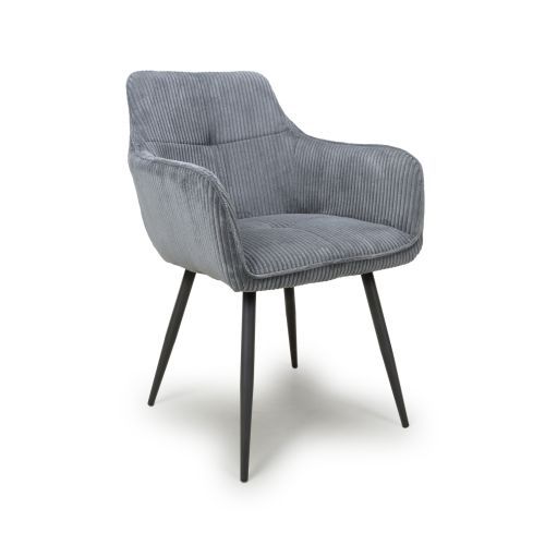 Denver Corduroy Light Grey Dining Chair