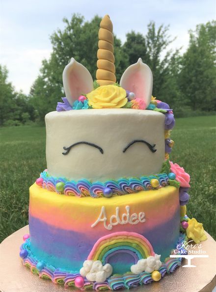 Rainbow Unicorn Birthday Cake