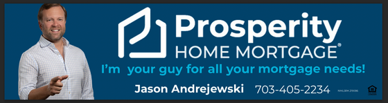 An ad for prosperity home mortgage shows a man pointing