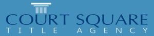 A blue logo for court square title agency