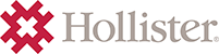 A hollister logo with a red cross on a white background.