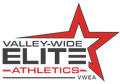 Logo for Valley-Wide Elite Athletics: red star over black text 