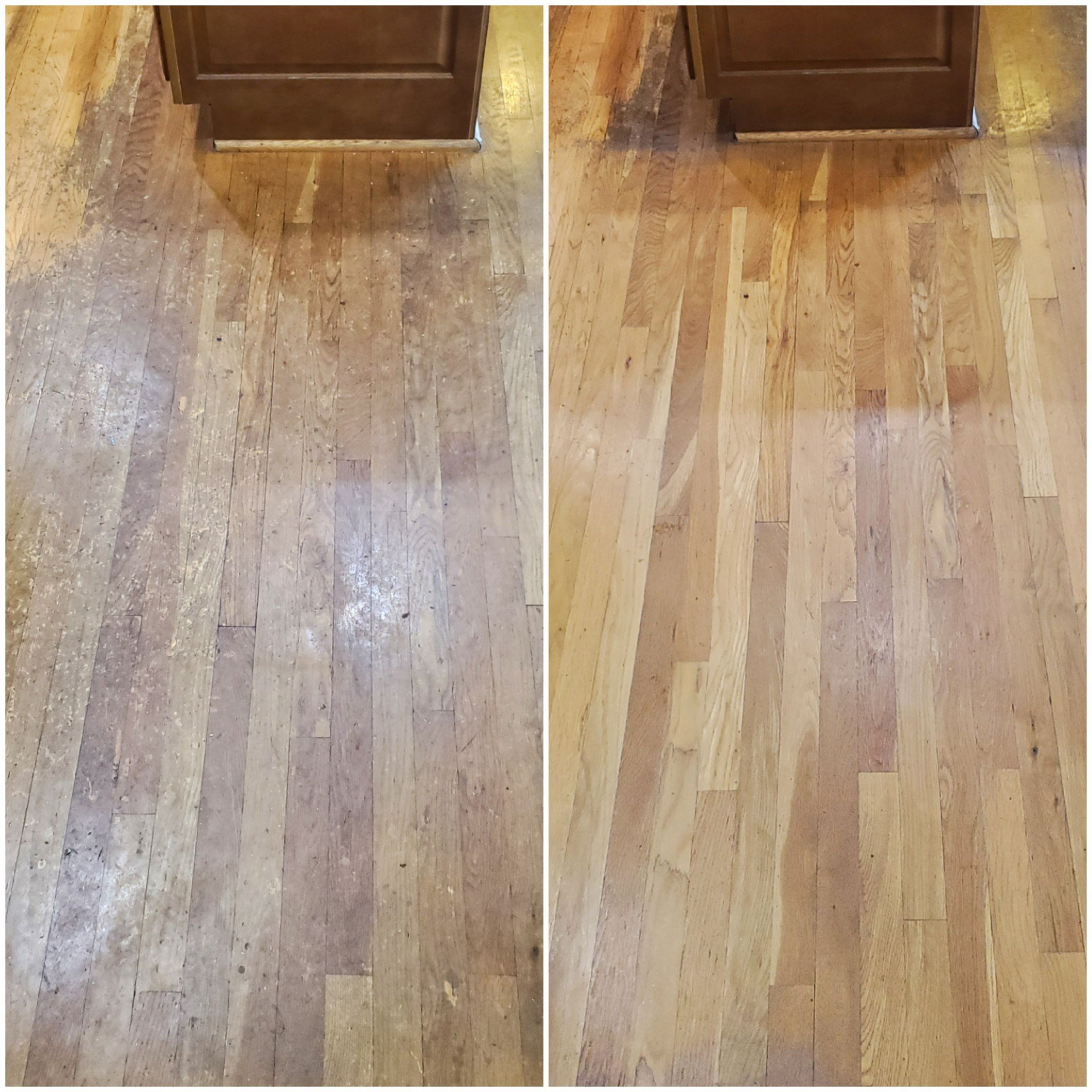 hardwood light before and after