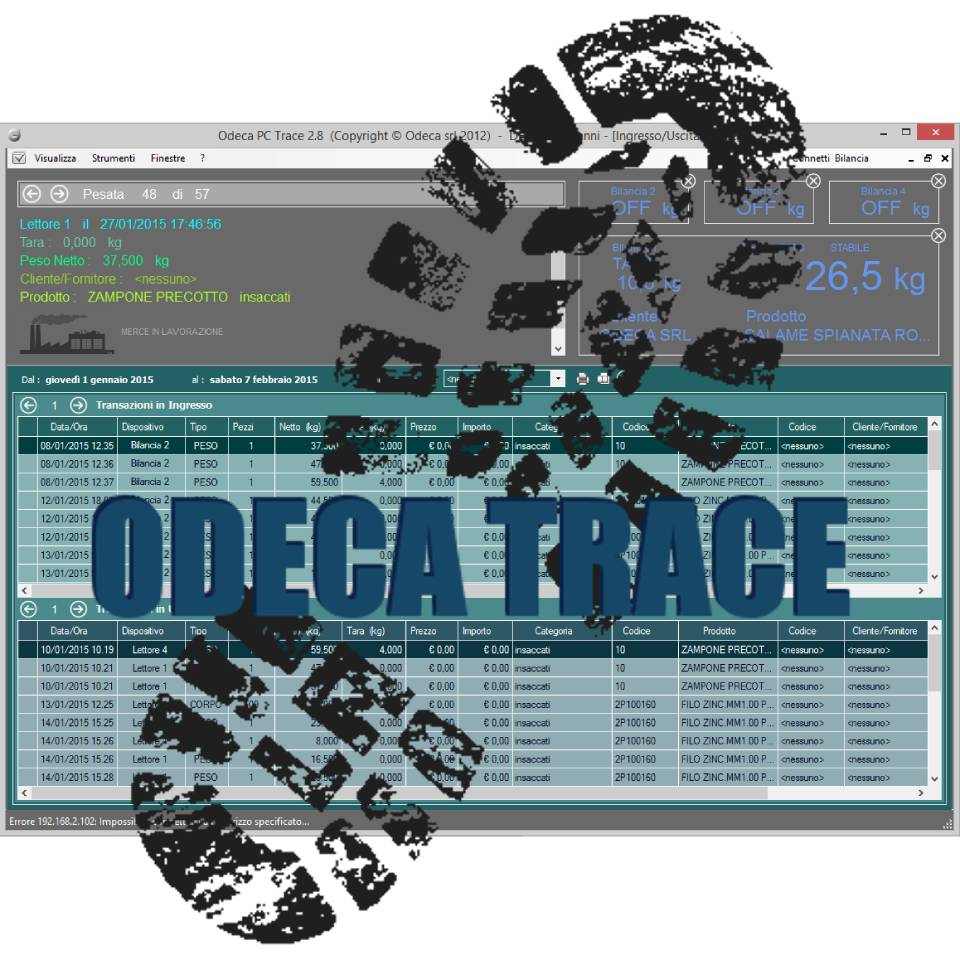 Videata software ODECA Trace