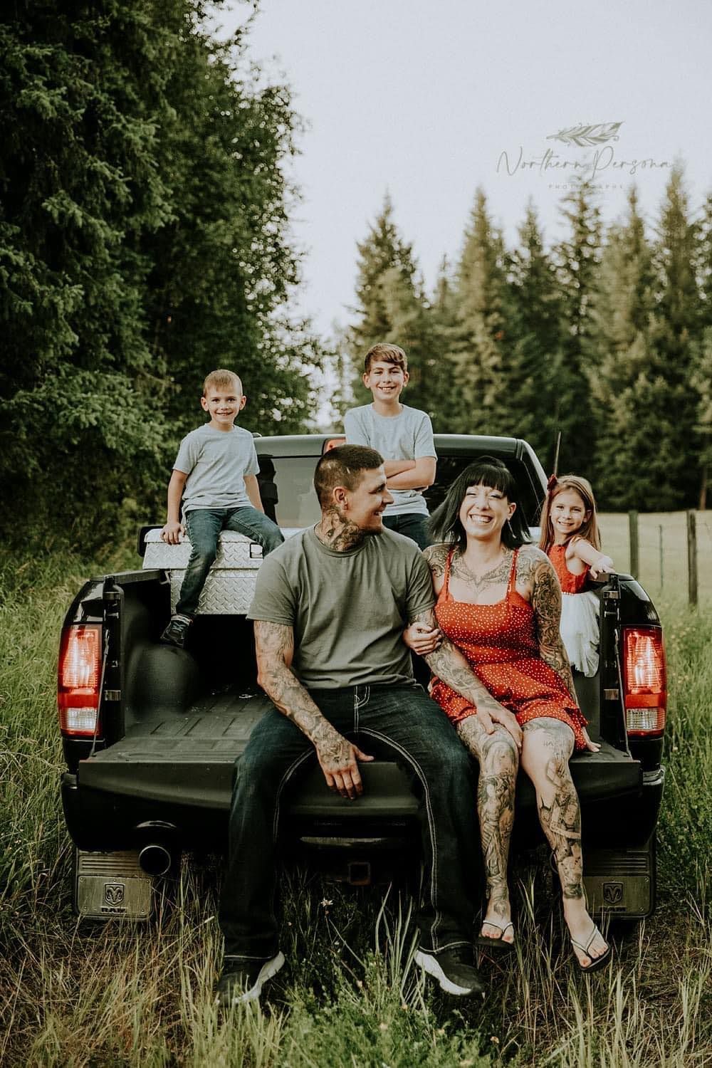 owner operator tyler burgess with family