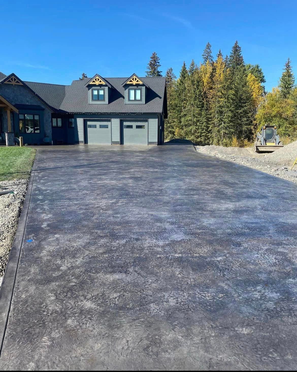 concrete finished driveway