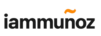 Se muestra un logotipo de iammunoz sobre un fondo blanco.