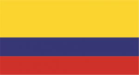 Bandera de Colombia: Franjas horizontales amarillas, azules y rojas.
