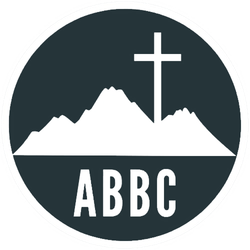 the logo for Airport Boulevard baptist church has a cross on it.