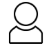 Contour de l'icône de personne.