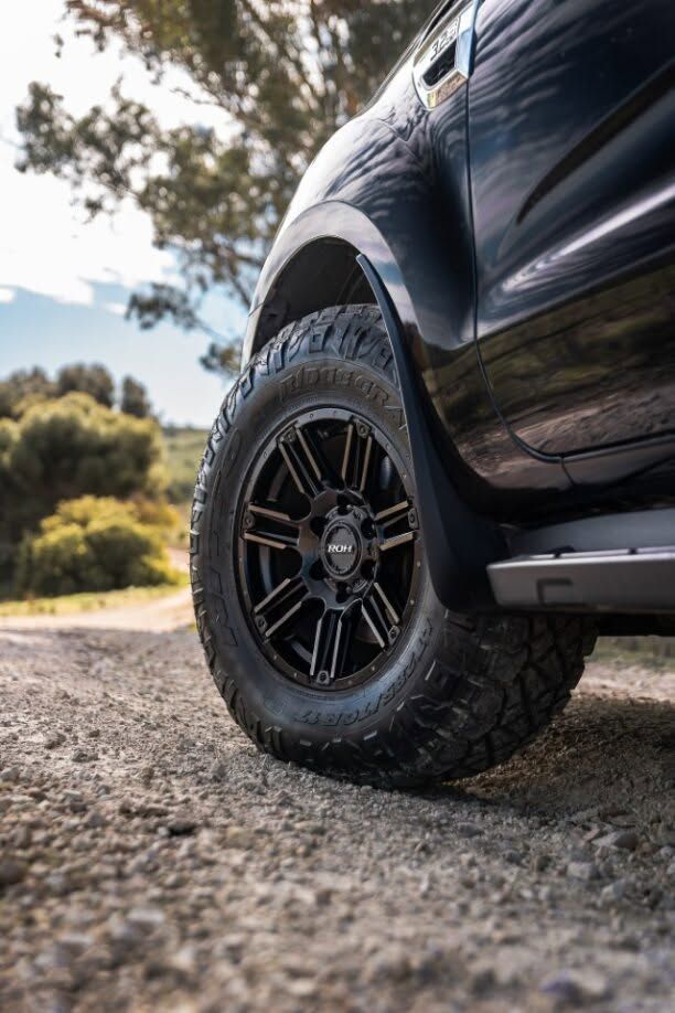 Close-Up of a Black Off-road Vehicle Tyre on a Gravel Road — BOEX Tyres And Performance in Bowral, NSW